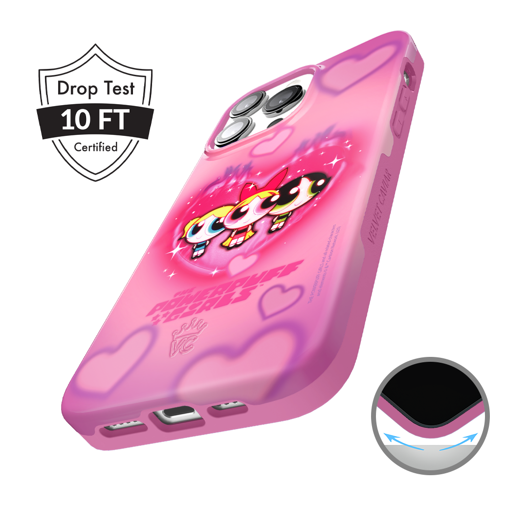 The Powerpuff Girls Airbrush Hearts iPhone Case