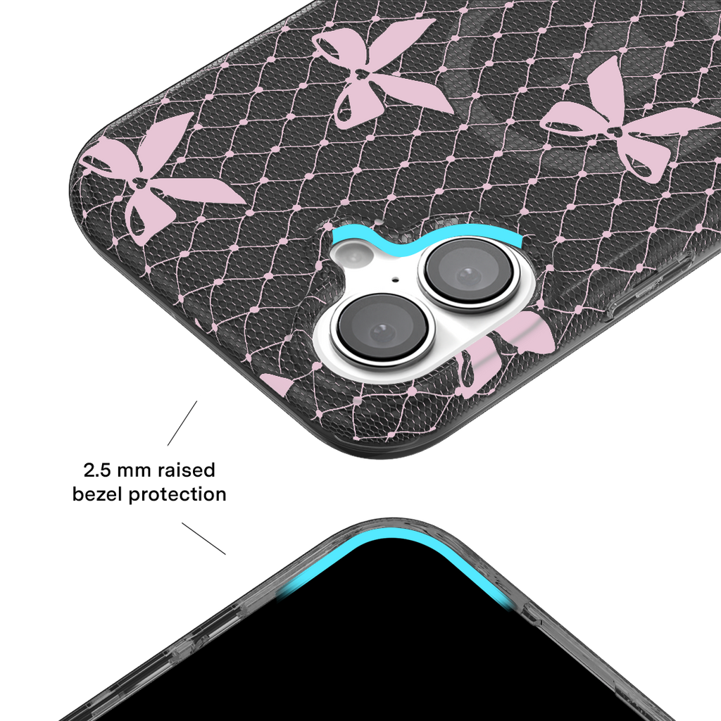 Lacy Pink Bows iPhone Case