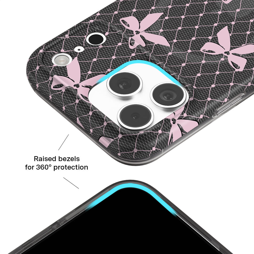 Lacy Pink Bows iPhone Case
