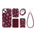French Burgundy Floral iPhone Bundle Set