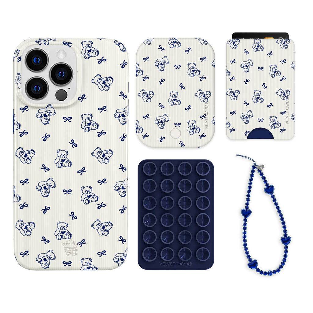 Preppy Teddy iPhone Bundle Set - Wallet