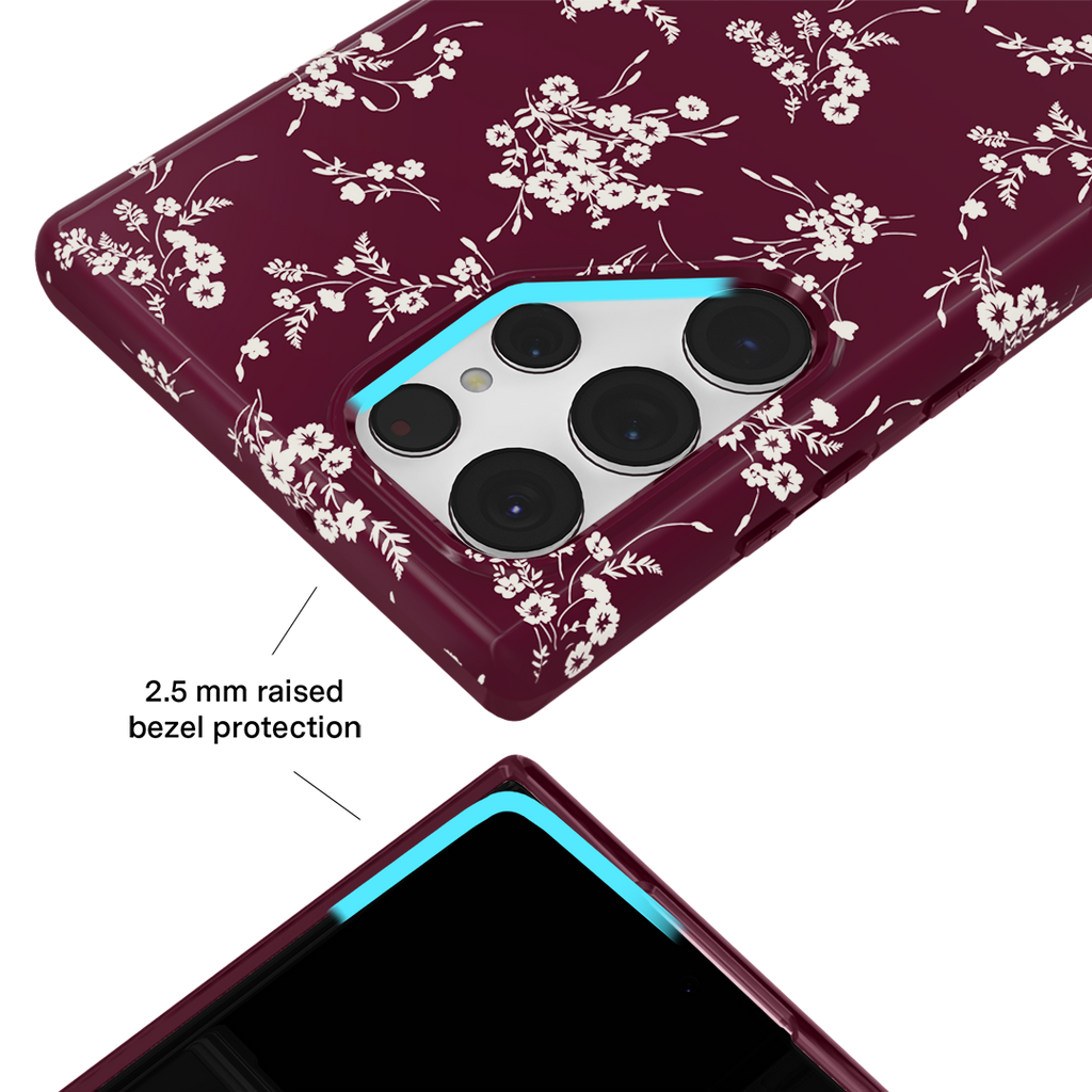 French Burgundy Floral Samsung Case